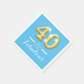 Serviette En Papier 40 et fabuleux anniversaire bleu (Coin)