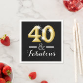 Serviette En Papier 40 et fabuleux anniversaire d'or noir (En situation)