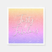 Serviette En Papier 40 et fabuleux Anniversaire rose - Parties scintil (Devant)