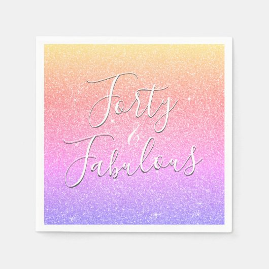 Serviette En Papier 40 et fabuleux Anniversaire rose - Parties scintil (Devant)