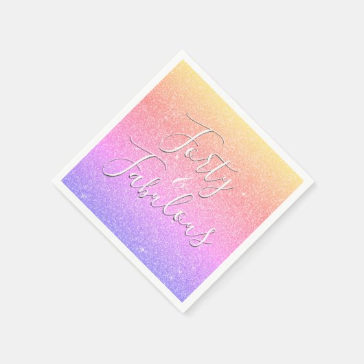 Serviette En Papier 40 et fabuleux Anniversaire rose - Parties scintil (Coin)