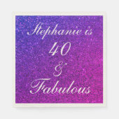 Serviette En Papier 40 Et Fabuleux Anniversaire Rose violet Parties sc (Devant)
