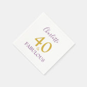 Serviette En Papier 40 et fabuleux Elégant 40e anniversaire (Coin)