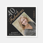 Serviette En Papier 40 et fabuleux Elégant 40e anniversaire de fête Ph (Devant)