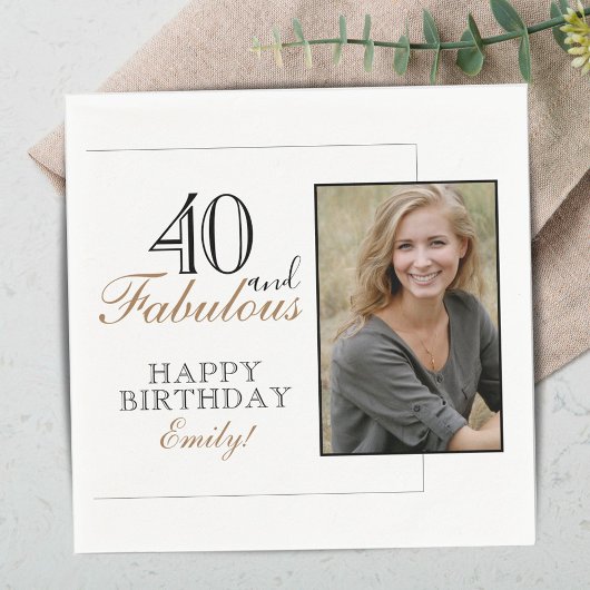 Serviette En Papier 40 et fabuleux moderne Elegant Photo Anniversaire