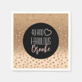 Serviette En Papier 40 et fabuleux or étincelant noir brillant (Devant)