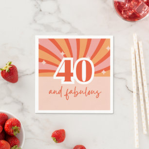 Serviette En Papier "40 et fabuleux", pêche rétro