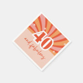 Serviette En Papier "40 et fabuleux", pêche rétro (Coin)