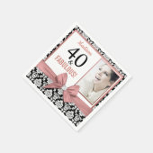Serviette En Papier 40 et Fabuleux Rose or arc damask 40e anniversaire (Coin)