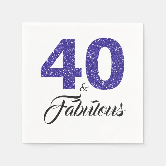 Serviette En Papier 40 et fabuleux Royal Blue Parties scintillant fête (Devant)