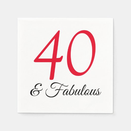 Serviette En Papier 40 et Fabuleux serviettes d'anniversaire (Devant)