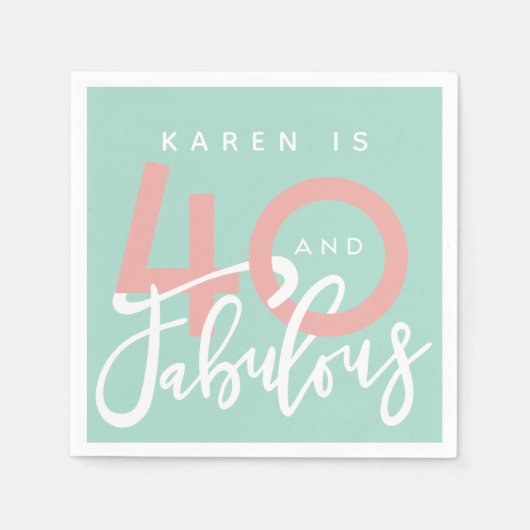 Serviette En Papier 40 et fabuleux serviettes de fête d'anniversaire (Devant)