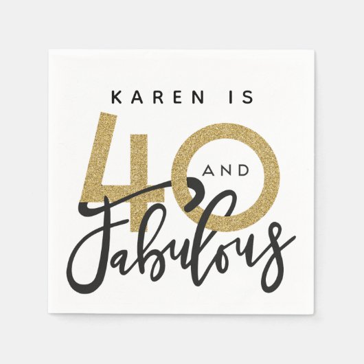 Serviette En Papier 40 et fabuleux serviettes de fête d'anniversaire (Devant)