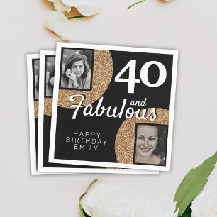 Serviette En Papier 40 et Fabulous Gold Parties scintillant 2 Photo 40
