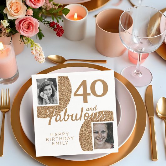 Serviette En Papier 40 et Fabulous Gold Parties scintillant 2 Photo 40