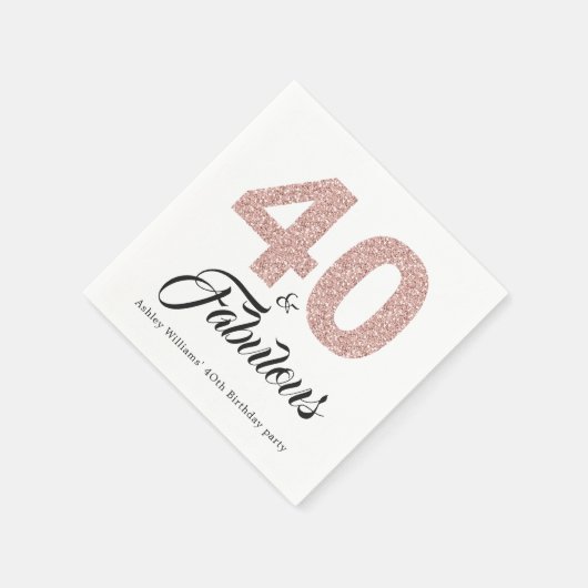 Serviette En Papier 40 et Fabulous Parties scintillant rose fête d'ann (Coin)