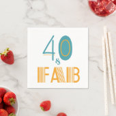 Serviette En Papier 40 & Fab Anniversaire moderne (En situation)