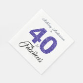 Serviette En Papier 40 Fabuleuse Parties scintillant Bleue Foncé 40e f (Coin)