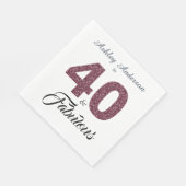 Serviette En Papier 40 Fabuleuse Parties scintillant Bourgogne 40e fêt (Coin)