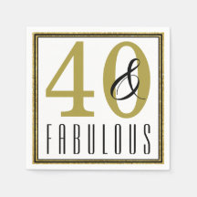 40 & Fabuleux Anniversaire Papier de fête