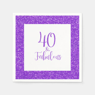 Serviette En Papier 40 & Fabuleux anniversaire Sparkly Purple Parties