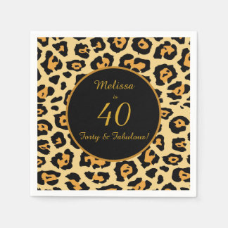 Serviette En Papier 40 & Fabuleux cocktail Empreinte de léopard d'anni