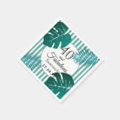 Serviette En Papier 40 fabuleux feuillage de verdure blanc rayures nom (Coin)