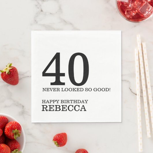 Serviette En Papier 40e anniversaire (En situation)