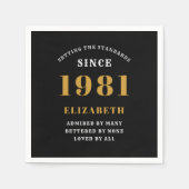 Serviette En Papier 40e anniversaire 1981 Black Gold (Devant)