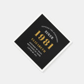 Serviette En Papier 40e anniversaire 1981 Black Gold (Coin)