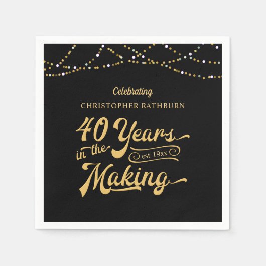 Serviette En Papier 40e anniversaire 40 ans dans la fabrication des lu (Devant)