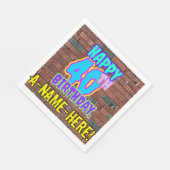 Serviette En Papier 40e anniversaire ~ Amusant, Graffiti urbain inspir (Coin)