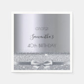 Serviette En Papier 40e anniversaire argent arc (Devant)