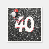 Serviette En Papier 40e anniversaire Ballons sur Parties scintillant n (Devant)