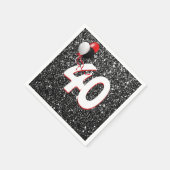 Serviette En Papier 40e anniversaire Ballons sur Parties scintillant n (Coin)