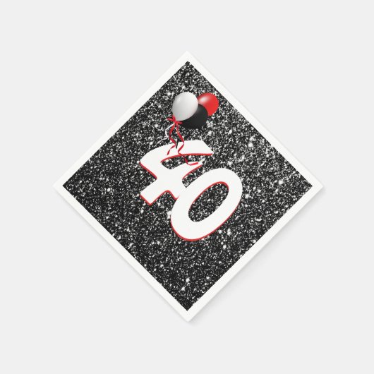 Serviette En Papier 40e anniversaire Ballons sur Parties scintillant n (Coin)