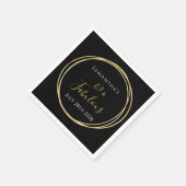 Serviette En Papier 40e anniversaire Black Gold fête d'anniversaire (Coin)