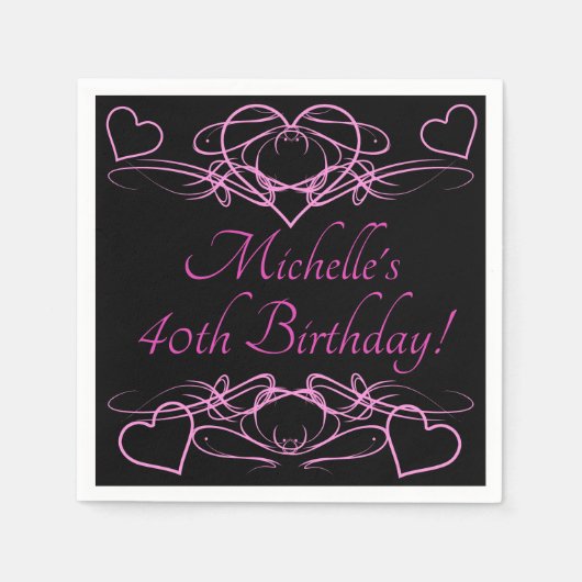 Serviette En Papier 40e anniversaire de la femme (Devant)