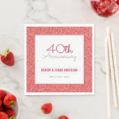 Serviette En Papier 40e anniversaire de Mariage Parties scintillant ro (En situation)