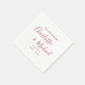 Serviette En Papier 40e anniversaire de Mariage Ruby Script élégant (Coin)