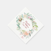 Serviette En Papier 40e anniversaire de Mariage Ruby Script Rose Flora (Coin)