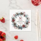 Serviette En Papier 40e anniversaire de Ruby Mariage Elégant hiver (En situation)