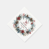 Serviette En Papier 40e anniversaire de Ruby Mariage Elégant hiver (Coin)