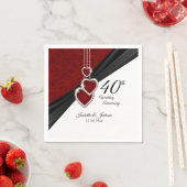 Serviette En Papier 40e anniversaire du Mariage de Ruby (En situation)