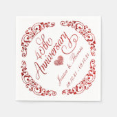 Serviette En Papier 40e anniversaire du Mariage de Ruby (Devant)