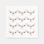 Serviette En Papier 40e anniversaire du Mariage Ruby argent et serviet (Devant)