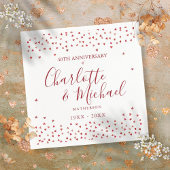 Serviette En Papier 40e anniversaire du Mariage Ruby Hearts Confetti