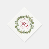 Serviette En Papier 40e anniversaire du Mariage Ruby Woodland Garland (Coin)