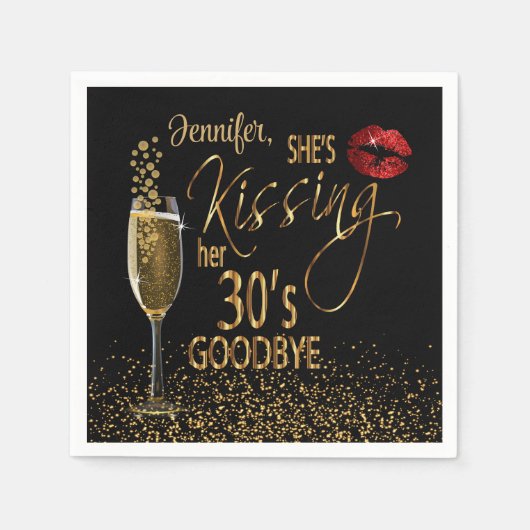 Serviette En Papier 40e anniversaire - Elle embrasse ses 30's Goodbye (Devant)