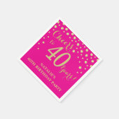 Serviette En Papier 40e anniversaire fête Hot rose et Gold Diamond (Coin)